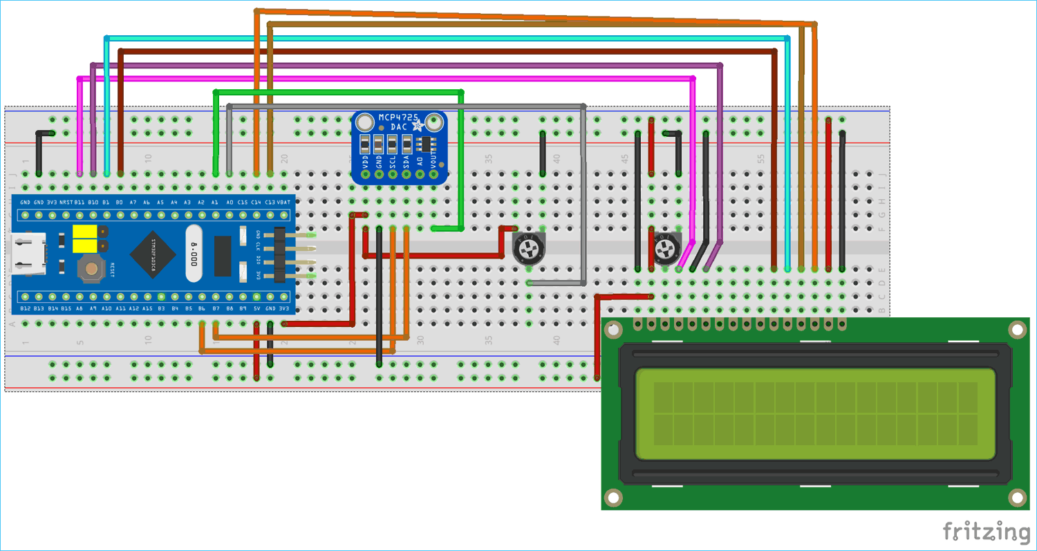 Circuit Diagram for Digital to Analog Converter with STM32F10C8