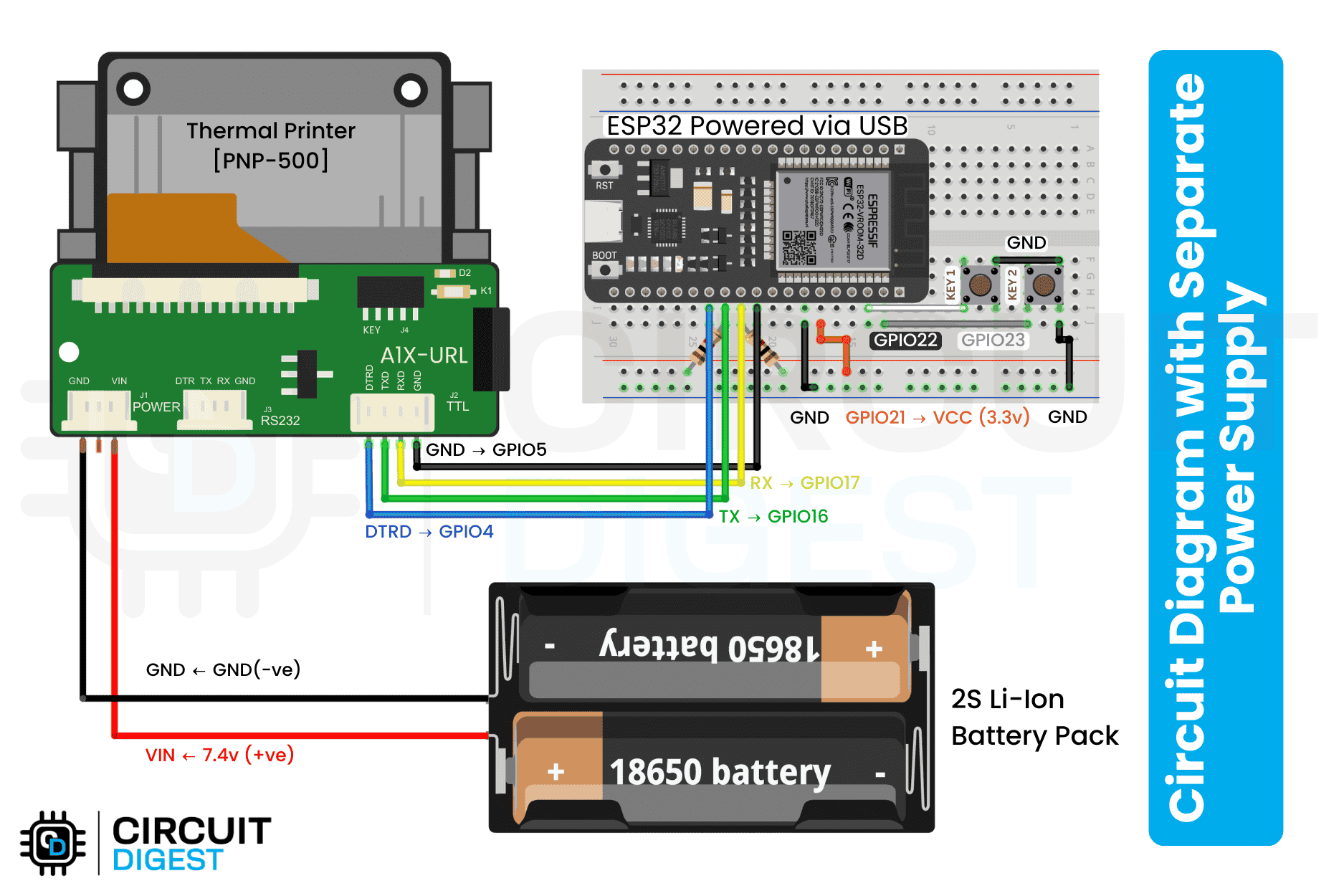 ESP32 Thermal Printer Circuit Diagram ESP32 Thermal Printer Circuit Diagram