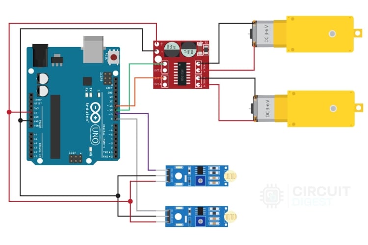 Circuit Diagram of Light Following Robot Circuit Diagram of Light Following Robot