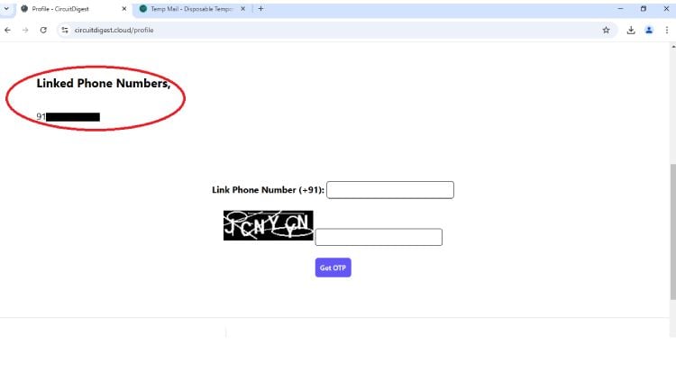 API Phone Linked Message