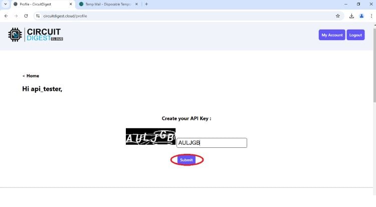 Create API key for sending SMS using Circuitdigest Cloud API