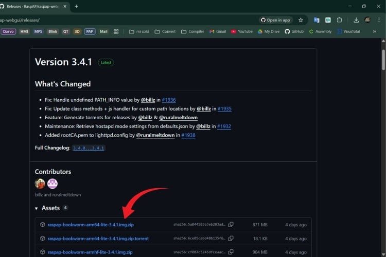 Downloading RaspAP pre-built image from GitHub for Raspberry Pi WiFi router setup