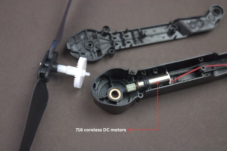 E88 Drone propeller wing gear arrangement