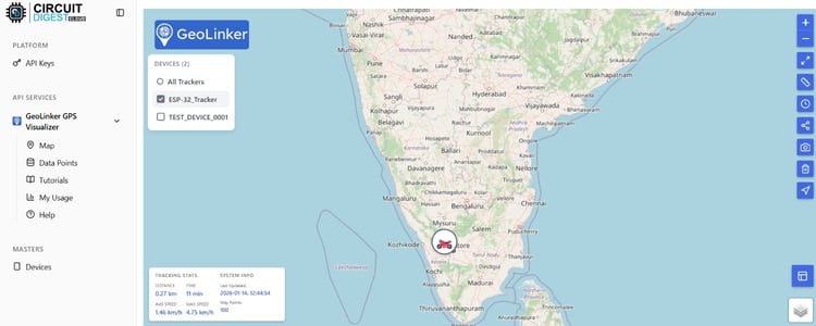Geolinker Map Dashboard