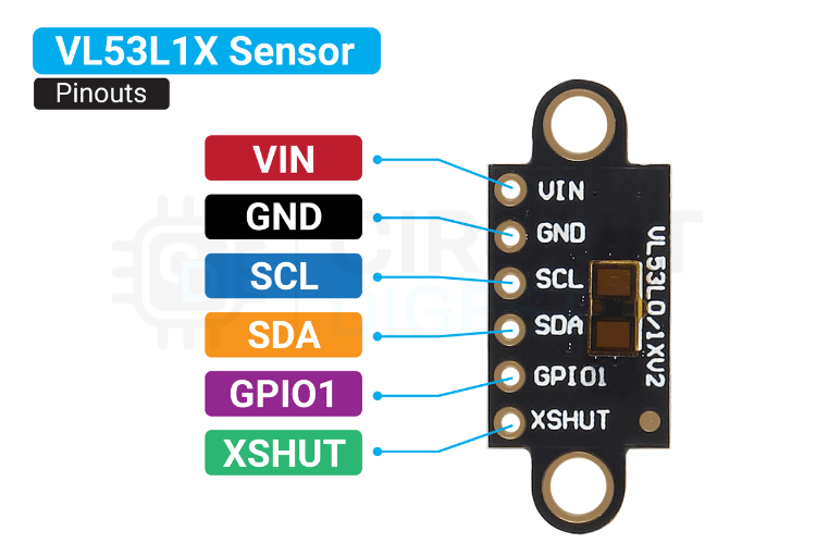 VL53L1x Module Pinout