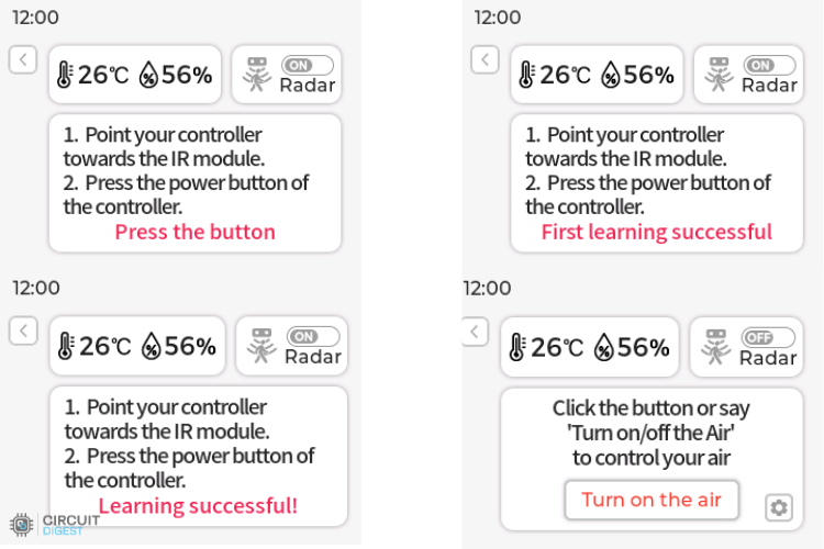 IR Learning Interface UI