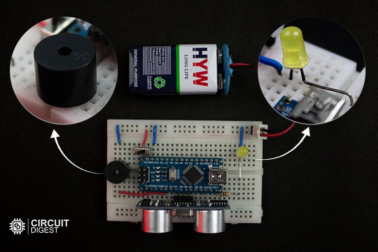 LED Buzzer Connection For Alerting the User