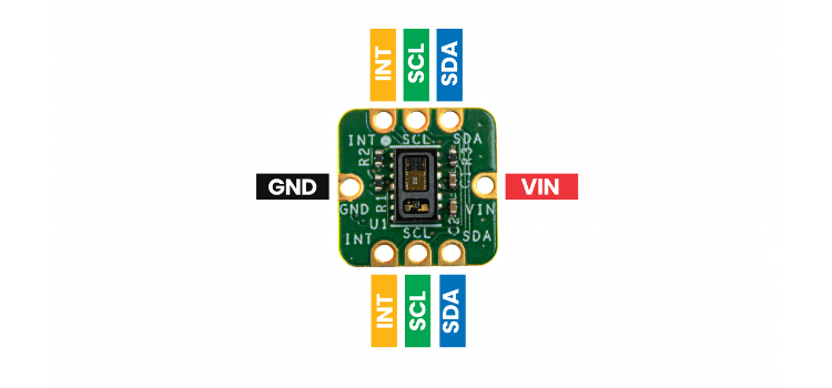 Detailed MAXREFDES117 module pinout configuration showing all four sides Complete pinout details for MAXREFDES117 Arduino interfacing