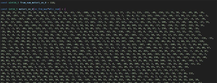 MFCC Code Array