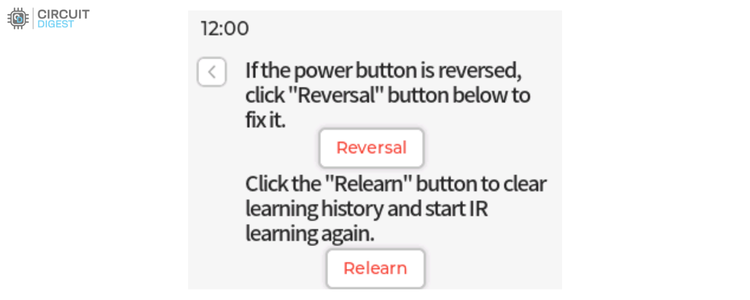 Reversal and Relearn IR UI