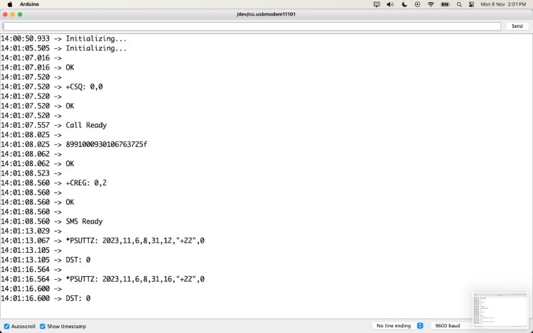 sim800l At command testing