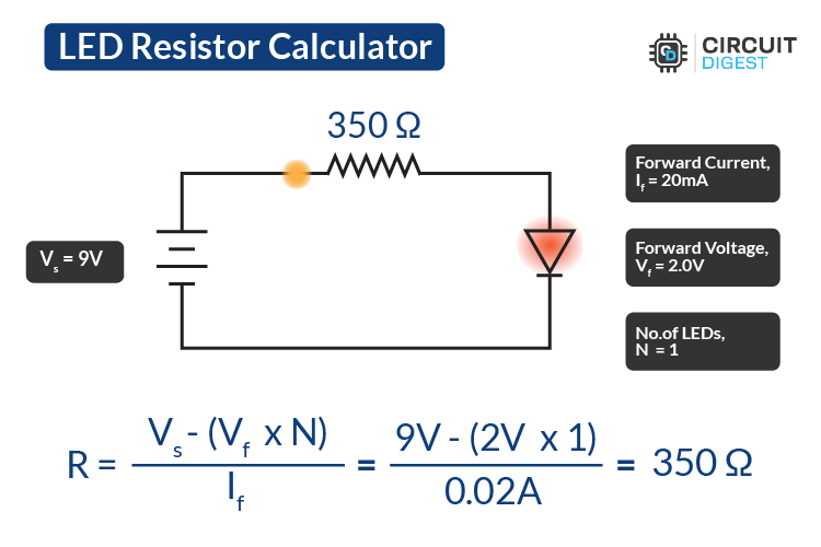led resistor calculator working demonstration with sample calculation