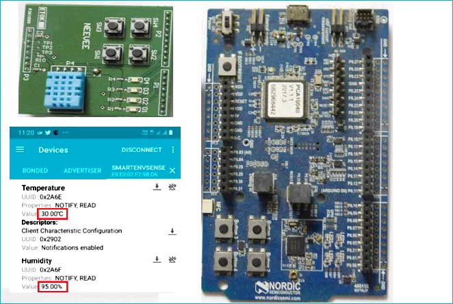 Nordic nRF52 Development Kit - Measuring Temperature and Humidity using Bluetooth Low Energy