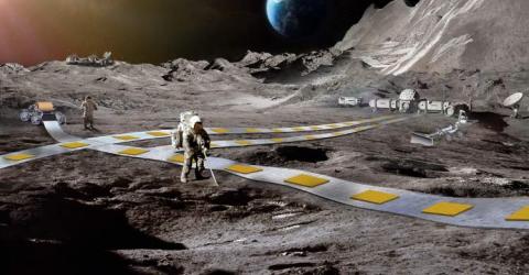 Lunar Train for Moon Base Logistics